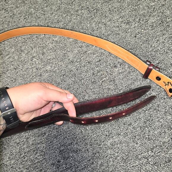 SAS Red-Brown Genuine Leather Belt 51 42 - Picture 3 of 7